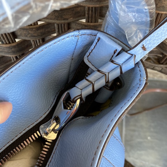 orYANY.  NEW WITH DUSTBAG. BEAUTIFUL SKYBLUE BAG. 100% LEATHER.  NWT - Picture 5 of 13